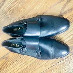 Geox Men's Classic Black Leather Oxfords